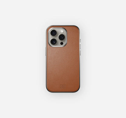 Titanium Leather Case | iPhone 15 Pro | NaturalTech By BandWerk