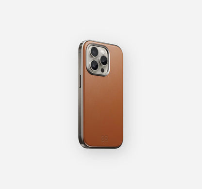 Titanium Leather Case | iPhone 15 Pro | NaturalTech By BandWerk