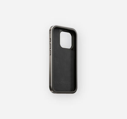 Titanium Leather Case | iPhone 15 Pro | NaturalTech By BandWerk