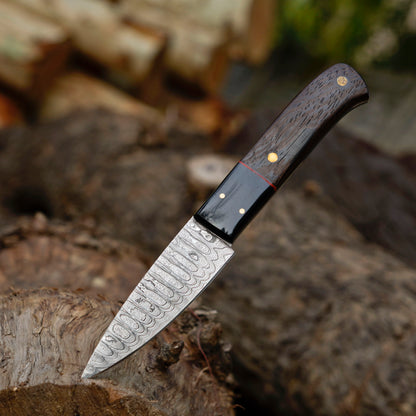 Wangi Wood - Handmade Damascus Steel Chef Knife Set With Leather Roll Kit