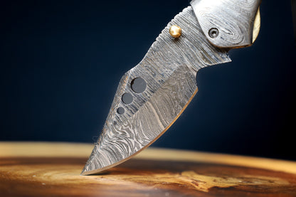 Desert Camel - Pocket Knife | Damascus Steel