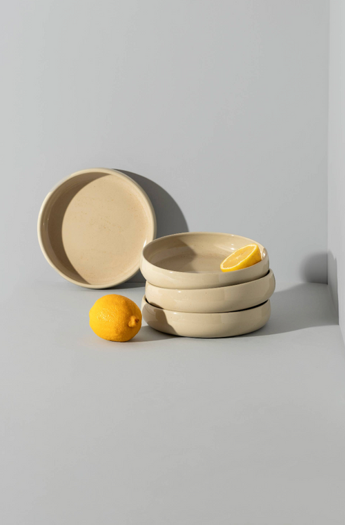 GHARYAN Edan Stoneware Pasta/Salad Plate | Edan 7.9" | Organic Kitchenware