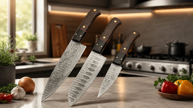 BULLHORN 3pc. Chef Set | Damascus Steel